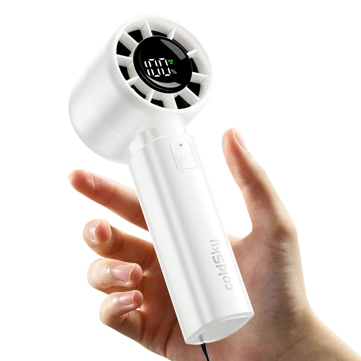 ColdSky Ventilatore portatile ricaricabile 3000 mAh 5 velocità con display digitale