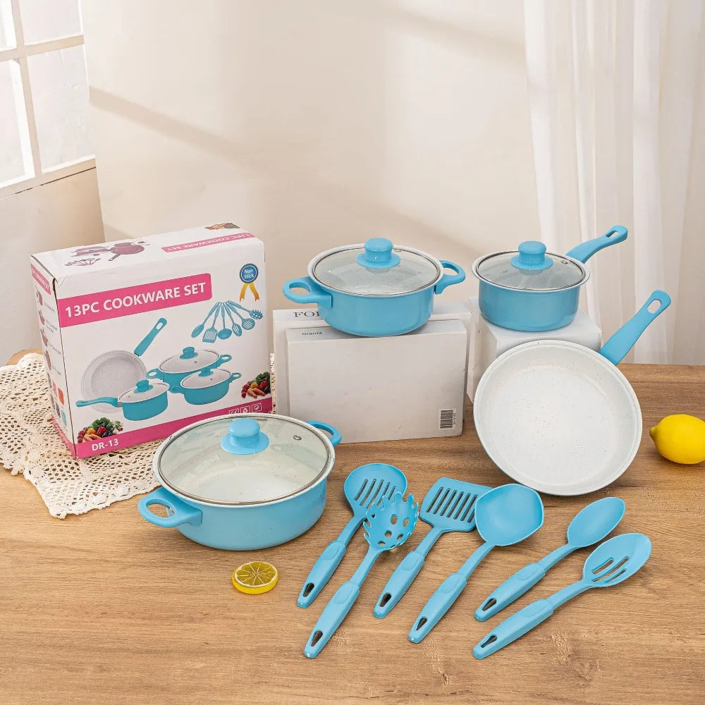 13 pezzi durevoli set di pentole antiaderenti Maifanstone multifunzionale zuppa di latte pentola utensile da cucina padella per uso domestico