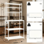 Modernes Ausstellungsregal, Kaffeestation, Küchenregal mit Steckdosen, Küchenschrank – Mini-Arbeitsstation für Kaffee und Geräteorganisation