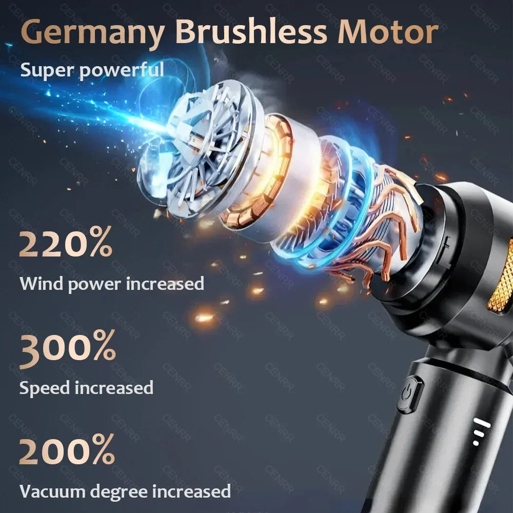 CENRR 998000 Staubsauger für Auto PA Leistungsstarker tragbarer Handstaubsauger für Autozubehör kabelloser Roboter-Autoreiniger