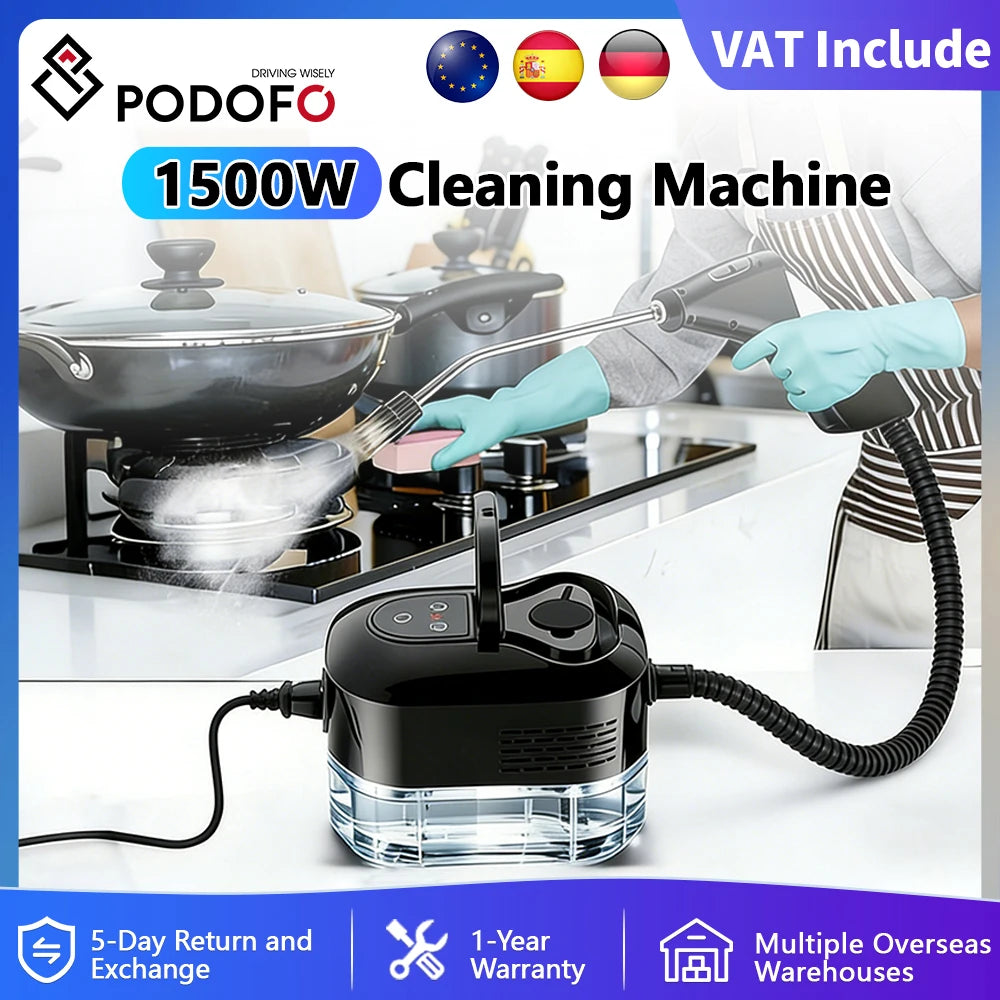 Podofo 220V Hochdruck-Dampfreiniger Klimaanlagen-Reinigungsmaschine Tragbarer Dampfhaubenreiniger Haushalts-Autoglasreiniger