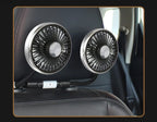 Ventilatore di raffreddamento per sedile auto EAFC a 3 velocità, ricarica USB, doppia testa, illuminazione LED, rotazione a 360 gradi, raffreddatore per il collo, per uso domestico e viaggi