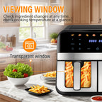 Forno friggitrice ad aria a doppio cestello da 9 litri con finestre Easy View - Oyajia