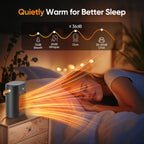 Ventilatore con telecomando, 1500W, 3 modalità di riscaldamento, timer 12H, 70 °   oscillazione, ventola PTC Risparmio energetico, protezione da surriscaldamento inclinabile