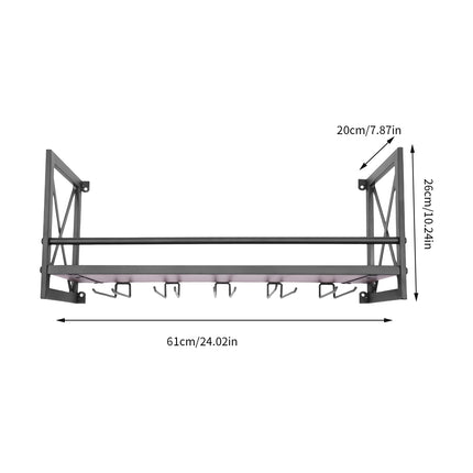 Scaffale portaoggetti da parete in metallo, portabottiglie da bar, supporto per cucina, ristorante, bagno