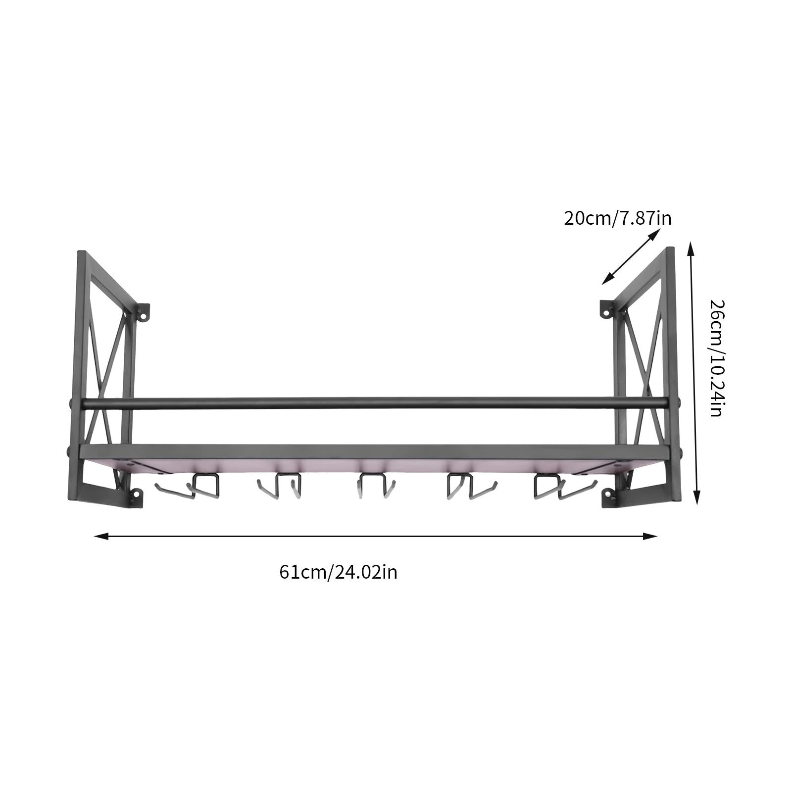 Scaffale portaoggetti a parete in metallo, portabottiglie da Bar, supporto per cucina ristorante bagno