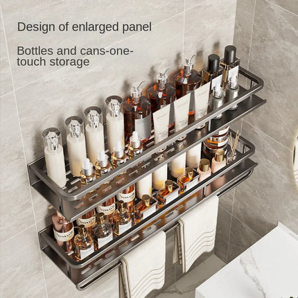 Scaffale contenitore multifunzionale da cucina di lusso leggero, portaspezie da parete senza foratura, mensola da parete in acciaio inossidabile