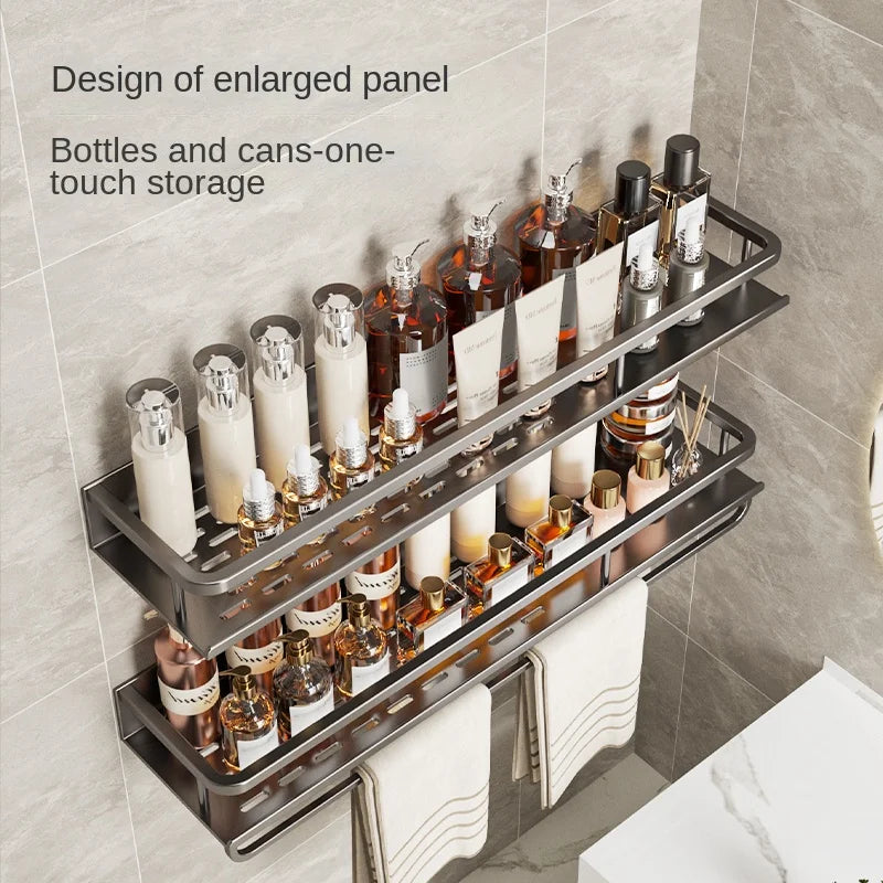 Scaffale di stoccaggio multifunzionale da cucina di lusso leggero, portaspezie a parete, condimento senza fori, portaoggetti da parete in acciaio inossidabile
