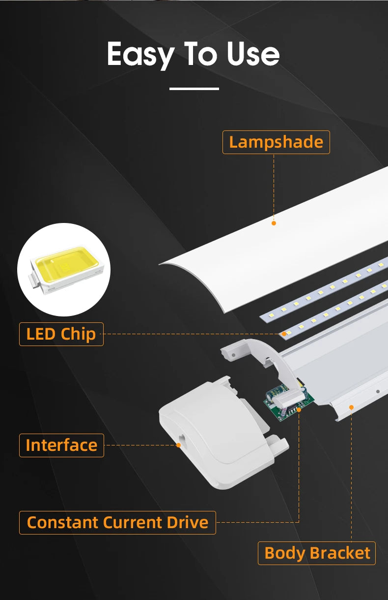 Luci a led Lampada da cucina sotto l'armadio A85-220V 10w 20w Tubo a led super luminoso con linea di interruttori da 1,8 m per lampade da interno per la camera da letto di casa