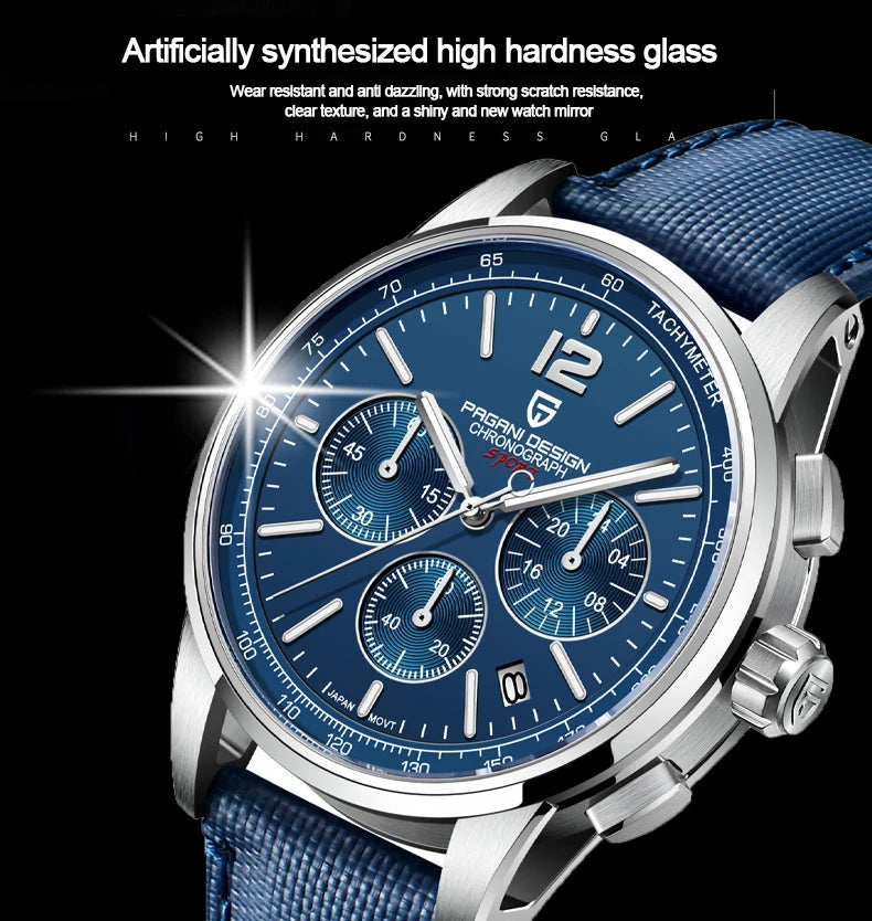 PAGANI DESIGN Orologio da Polso Uomo Quarzo VK63 41mm Vetro Zaffiro 10 Bar