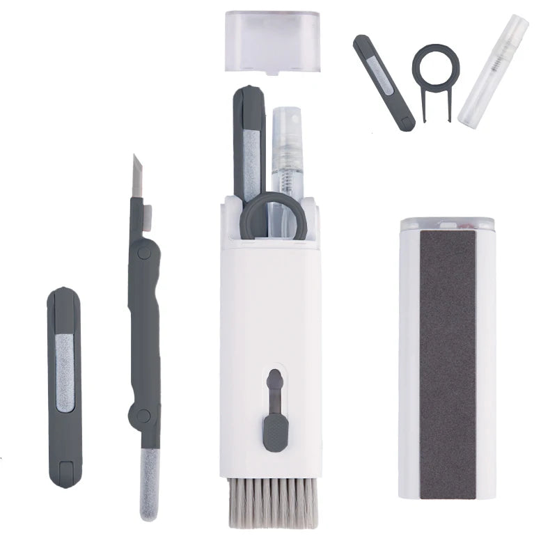 7 in 1 kit spazzola per pulizia tastiera computer penna per pulizia auricolari per auricolare strumenti per la pulizia della tastiera kit estrattore per copritasti detergente