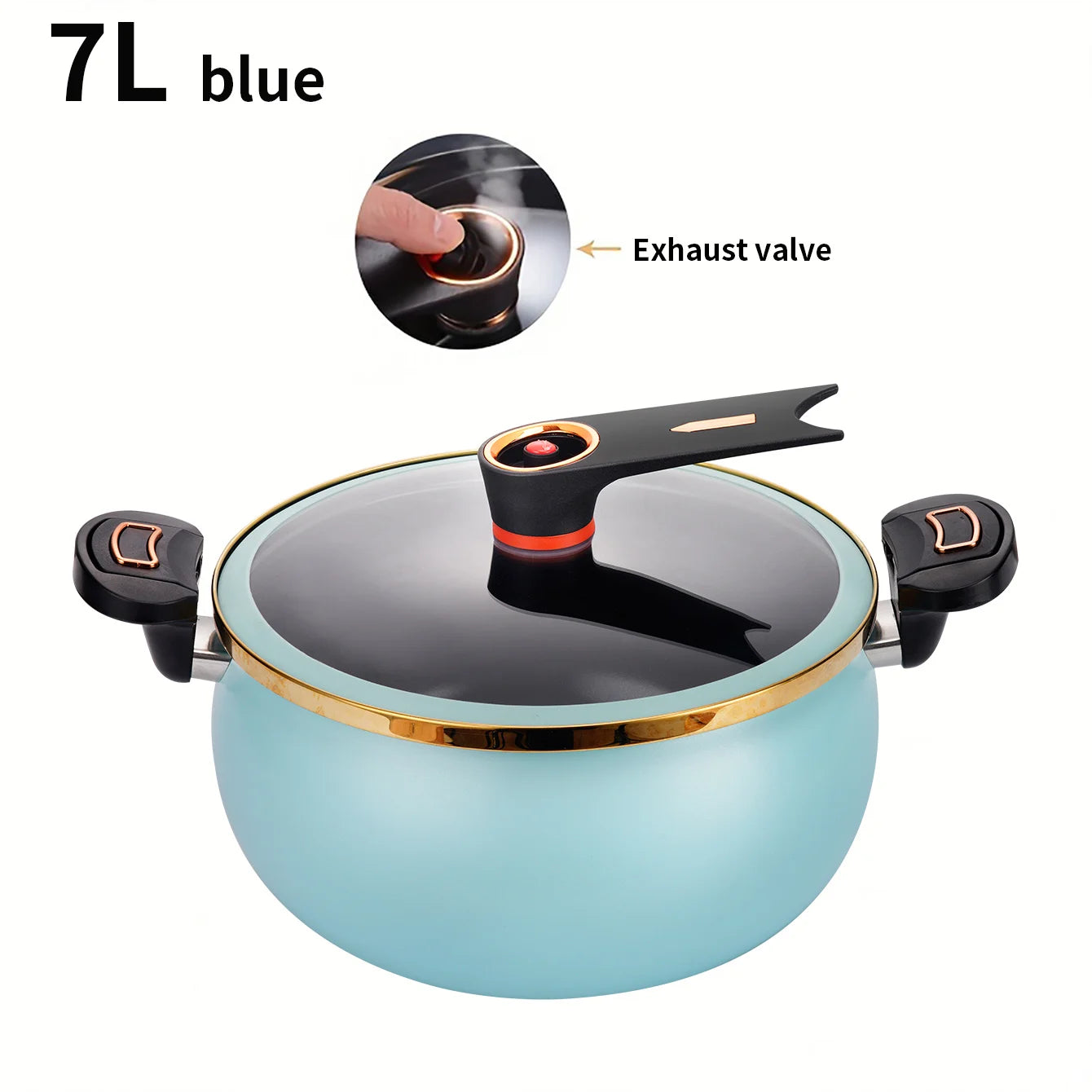 1 pentola a pressione Fat Daddy Micro, grande capacità da 7 litri, 26 cm, adatta per uso domestico, pentola antiaderente multifunzionale per stufare e cucinare zuppe, compatibile con piani cottura a induzione e fornelli a ga