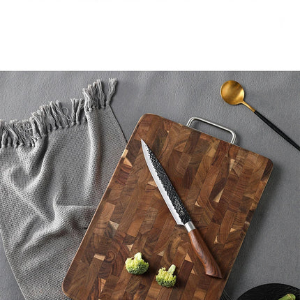 Tagliere in Legno di Acacia a Grana Grossa, Robusto con Doppio Manico, Resistente alla Muffa per Cucina