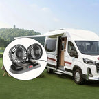 Ventola di Raffreddamento Elettrica per Auto 5V 12V 360° °   Ventilatore USB Multifunzione a Doppia Testa Regolabile, 2 Velocità, per Auto, Casa e Campeggio