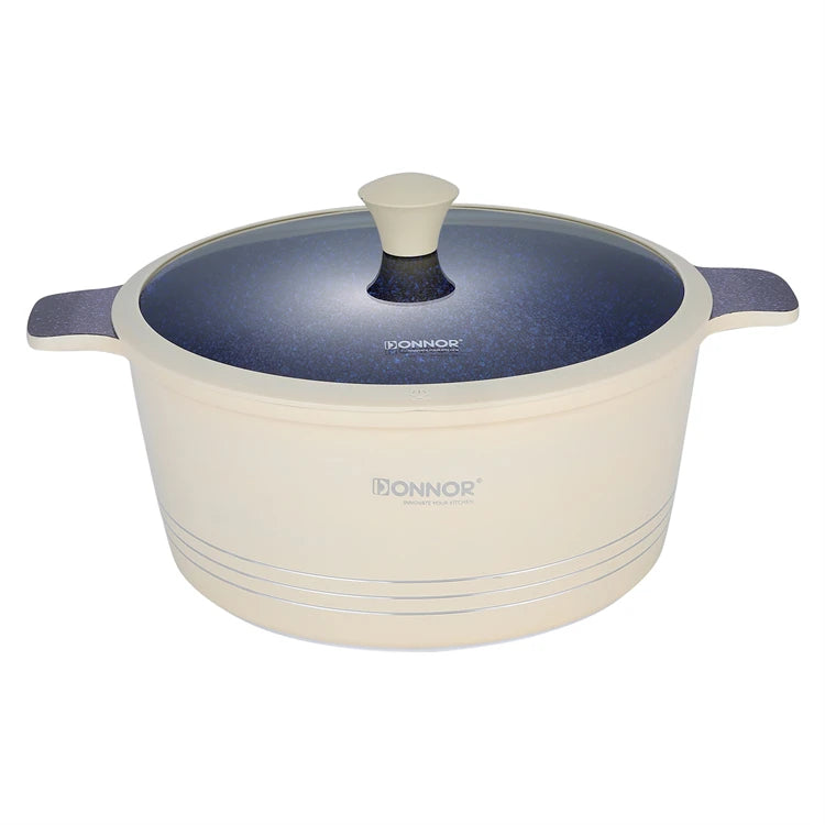 DONNOR 15-teiliges Keramik-Kochgeschirr-Set Töpfe und Pfannen Set Antihaft-Induktionsküche Platzsparendes Kochgeschirr-Set Induktion RV-Set JT445