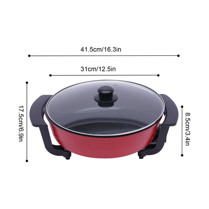 Non-stick electric pots with 5-temperature adjustment 1360W for home use 6L for family gatherings