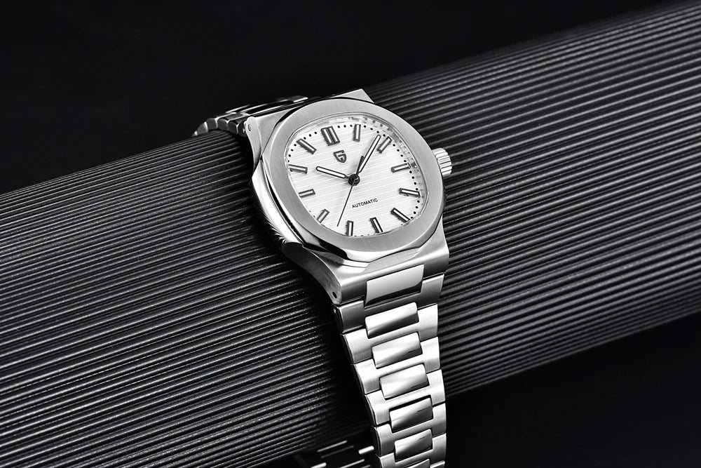 PAGANI DESIGN 2026 Neue Herren Luxus-Automatikuhr, mechanische Armbanduhr aus Edelstahl mit Saphirglas, 40MM Tonneau-Zifferblatt