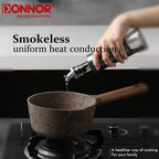 DONNOR Pentola per Latte Antiaderente in Granito da 16cm/6.3 Pollici, Senza PFOA, a Basso Contenuto di Fumo, Compatibile con Piani a Induzione e Gas, Facile da Pulire, Piccola Casseruola
