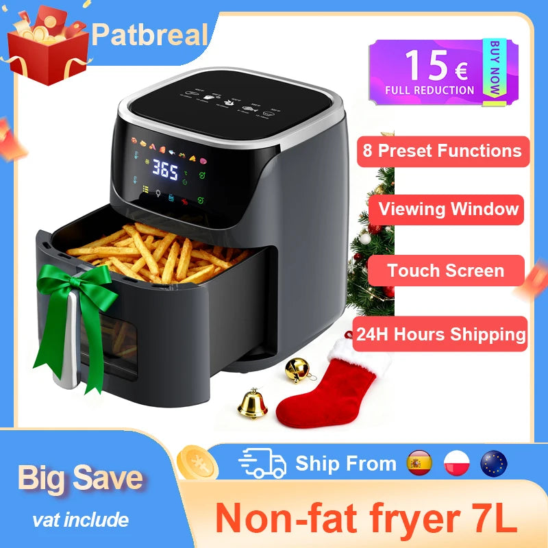 Patbrela Friggitrice ad Aria Visibile 7.0L 8-in-1 1500W 220-240V
