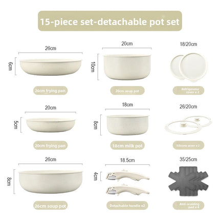 Set di pentole GIYOCA con manici rimovibili, antiaderenti in ceramica, senza PFOS e PFOA, adatti per induzione/forno/lavastoviglie, compatibili con tutti i tipi di fornelli, idea regalo per la cucina.