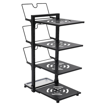 4-Tier Pots and Pans Organizer for Kitchen Cabinet, Gray/Black Space Saving