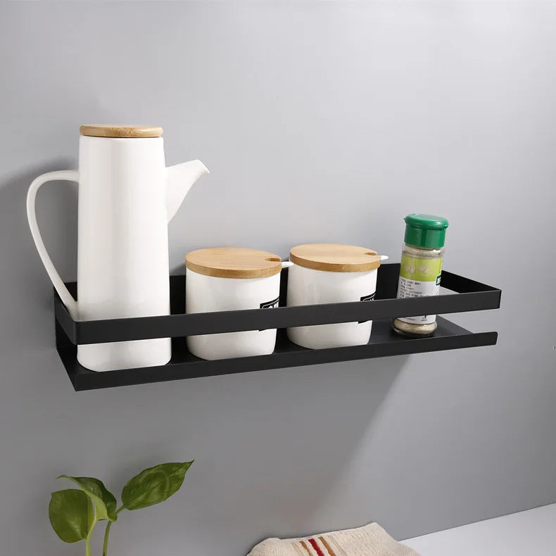 Portaspezie in Acciaio Inox Senza Foratura, Organizzatore da Parete per Cucina e Bagno, Organizzatore per Stoccaggio Domestico