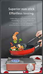 COOKER KING Set di Padelle Antiaderenti con Manico Rimovibile, Rivestimento per Alimenti, Pentola per Cottura a Induzione, Padella per Bistecche e Omelette