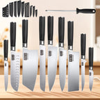 Professionelles 10-teiliges Küchenmesser-Set Chefmesser Tranchiermesser Hochkohlenstoffstahl Superscharfer Holzgriff Geschenkbox