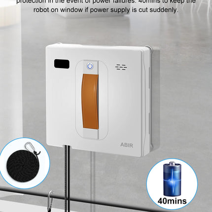 (Codice promozionale: HOT888) Robot Lavavetri ABIR WD8, Doppia Spruzzatura d'Acqua, Memoria Intelligente, Potente Aspirazione a Vuoto, Sensore Laser, Robot per la Pulizia delle Vetrate Domestiche, Controllo tramite APP.
