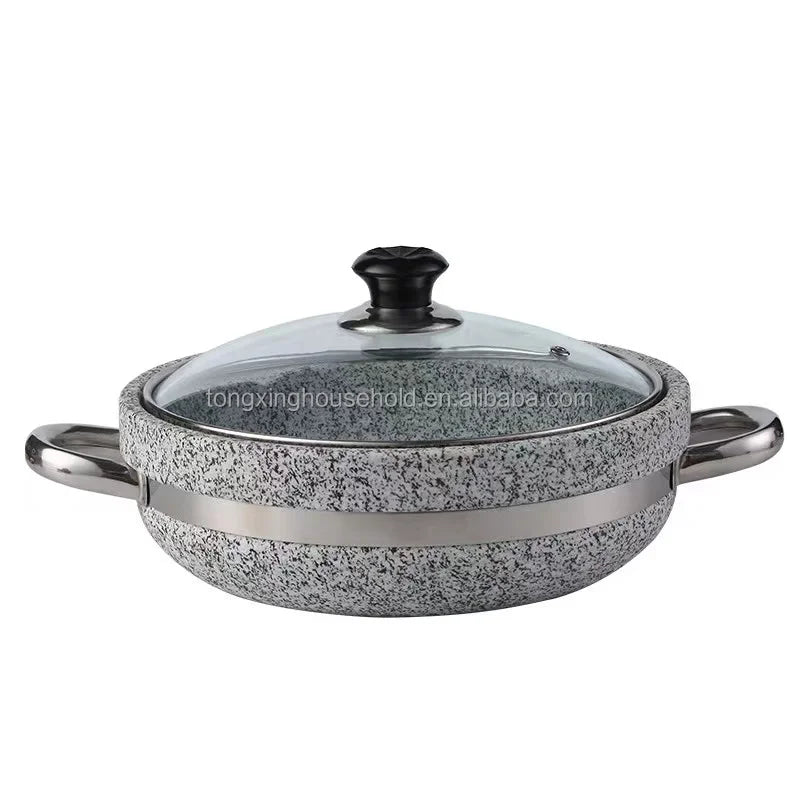 Grande Formato Riscaldamento Diretto Zuppa di Granito Pentola Moor Pietra Sizzling Pentola Calda Cottura Wok Cottura del Riso Cottura Cibo Servire Pentola di Pietra