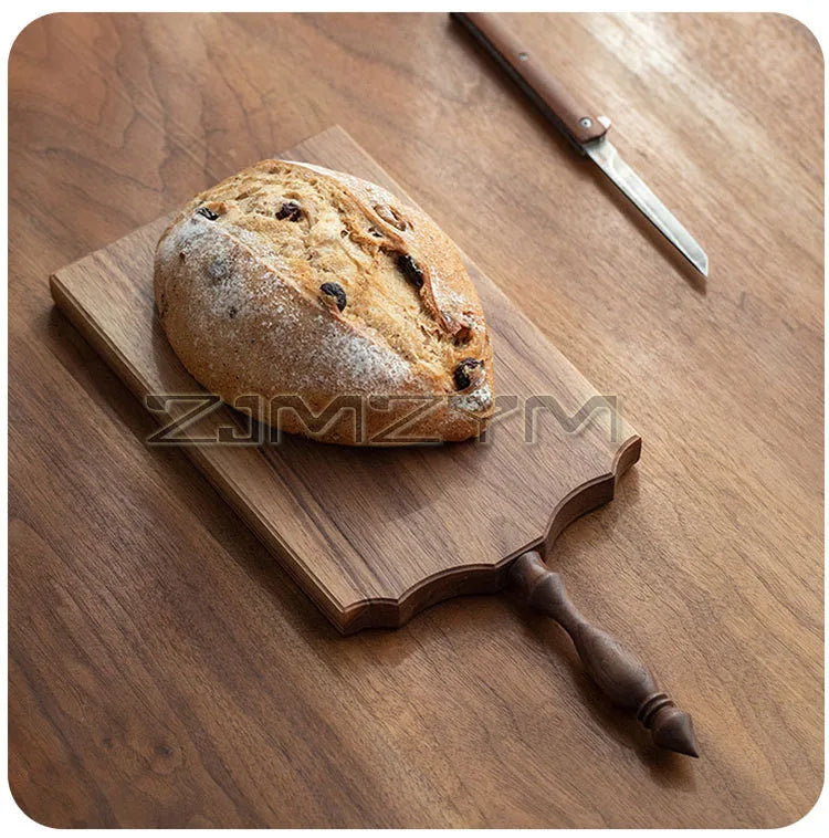 Französisches Vintage-Schneidebrett Handgefertigtes Premium-Schneidebrett aus schwarzem Walnussholz mit natürlicher Maserung Strapazierfähig, poliert, glatt, keine rauen Kanten