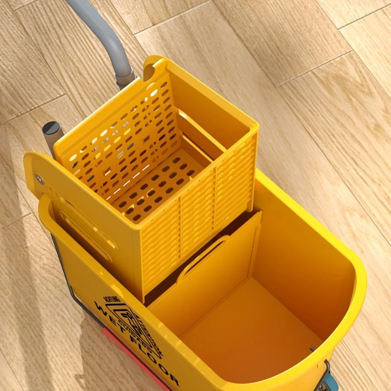 20-Liter-Putzwagen, Putzwagen mit Press- und Müllset, inklusive Eimer. Mopp, Rolle