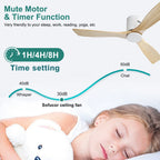 Ventilatore da soffitto Sofucor 52 pollici con telecomando, motore DC, 6 velocità, LED dimmerabile