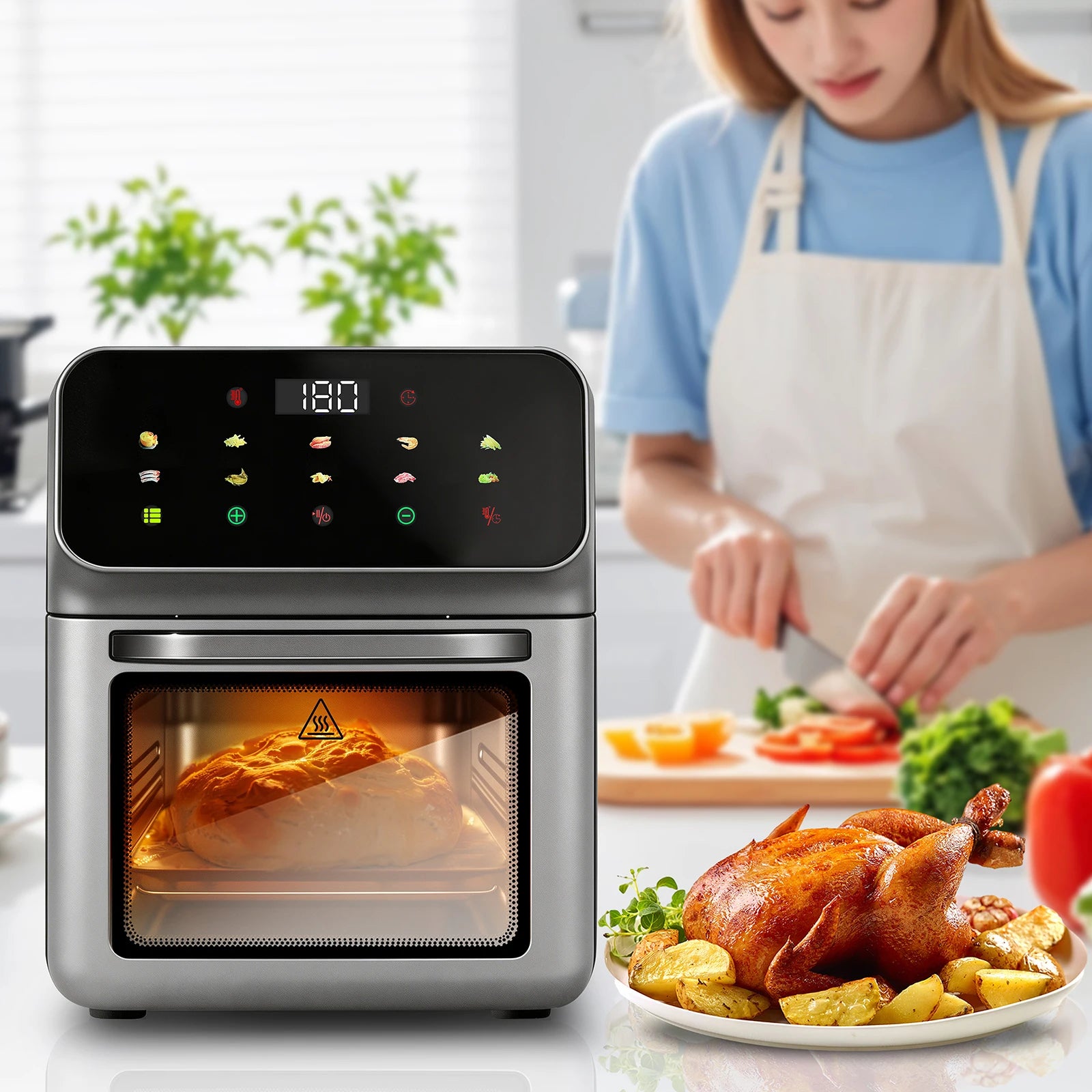 Friggitrice ad aria 10 litri 1350W con 10 modalità preimpostate e cottura a circolazione 360°