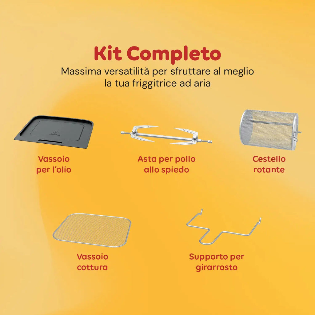 Friggitrice Aria 12L con Display LED Touch Timer 60 Min e Ricette Preimpostate