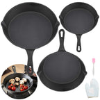 3PC Padella In Ghisa Wok Antiaderente A Nido D'ape Pentola Casa bistecca padella Stufa A Gas Pentola A Induzione Pentole Da Cucina 16/20/26 centimetri