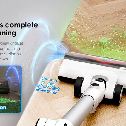Tineco PURE ONE A50S Aspirapolvere Senza Fili, 185W di Potenza di Aspirazione, 70 Minuti di Autonomia, Serbatoio Polvere da 1L, Spazzola 3DSense, Gestisce Facilmente Sporco di Grandi Dimensioni