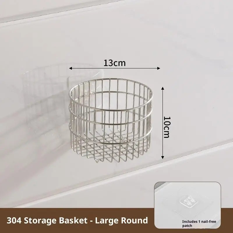 1Pc Cipolla Zenzero Aglio Scaffale Da Cucina Appeso A Parete Condimenti Spezie Verdura Frutta Rack di Stoccaggio Cestino di Scarico A Parete Punch-Free
