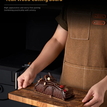 Large, high-quality teak cutting board: 86.5 * 11.8 inches/13.3 * 9.5 inches, 1 inch thick, suitable for Christmas, Halloween