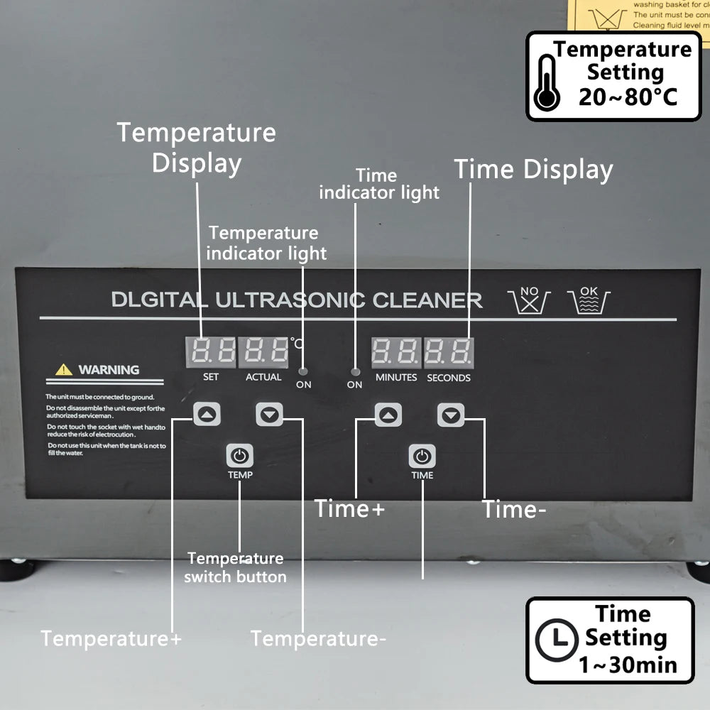 2L/3L/6L/10L/15L/30L Ultraschallreiniger, digitale Heizung, 40kHz Edelstahl Ultraschallreinigungsmaschine, Haushaltsgerät
