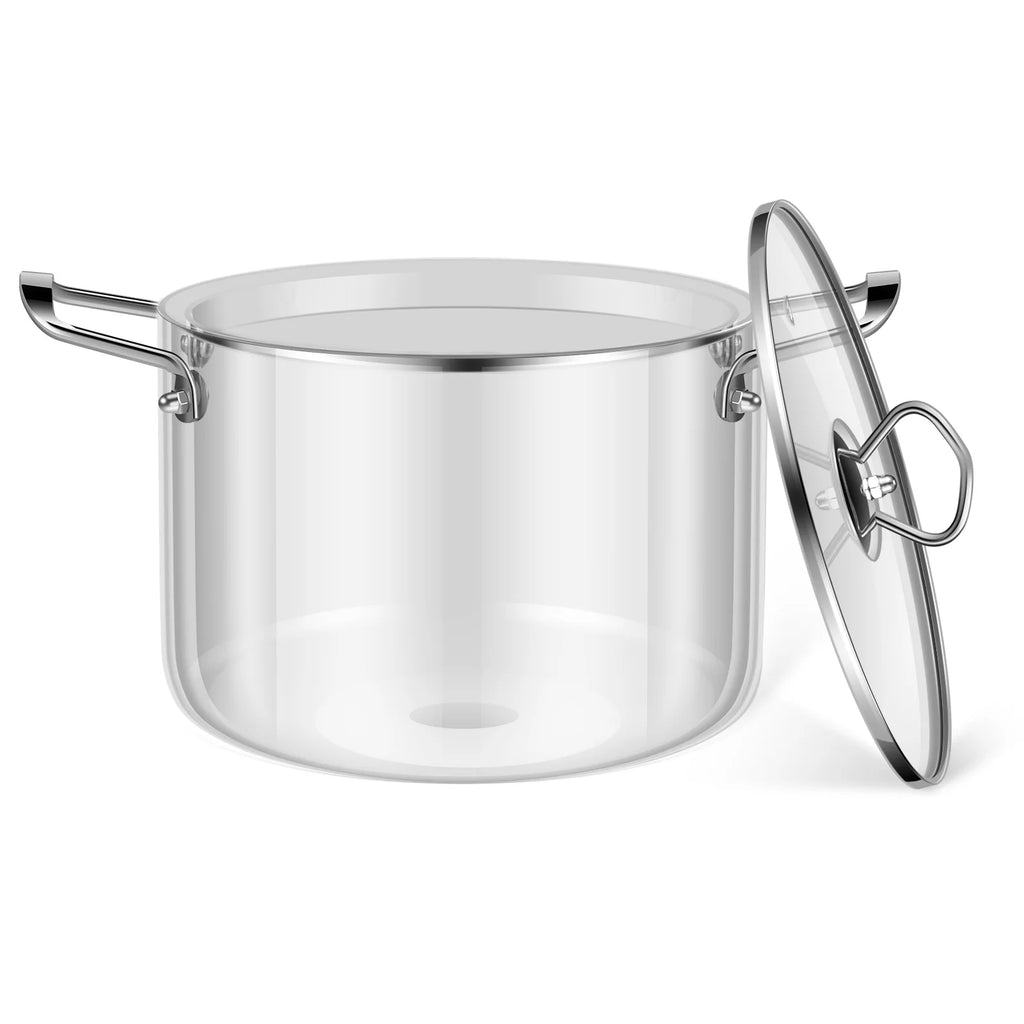 Glas-Kochtopf 2.5L/3.5L Hitzebeständiger Topf Doppelgriff-Kochgeschirr mit Topfdeckel Borosilikatglas-Kochgeschirr Küchenutensilien
