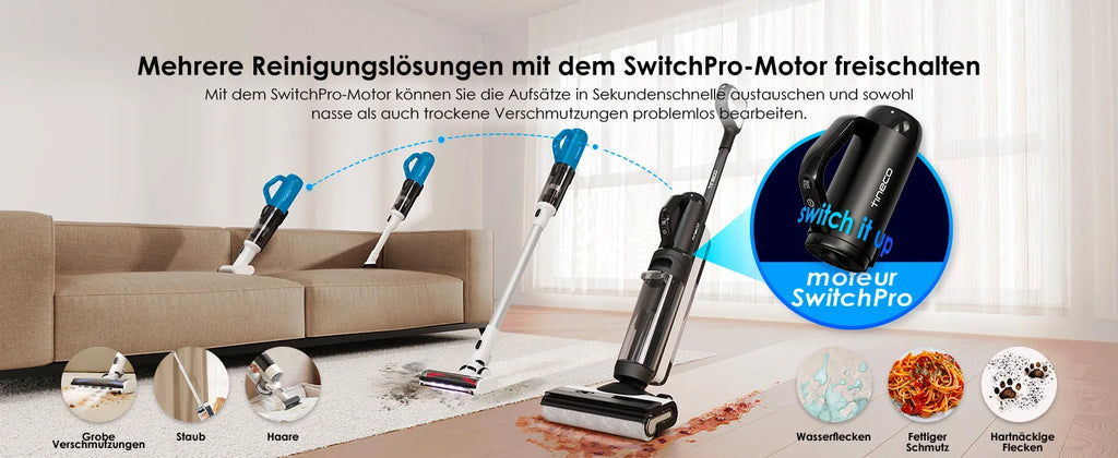 Tineco Floor One Switch S6 Staubsauger- und Wischroboter 5-in-1 mit Selbstreinigungsfunktion und doppelter rotierender Bürste für schnelle Reinigung