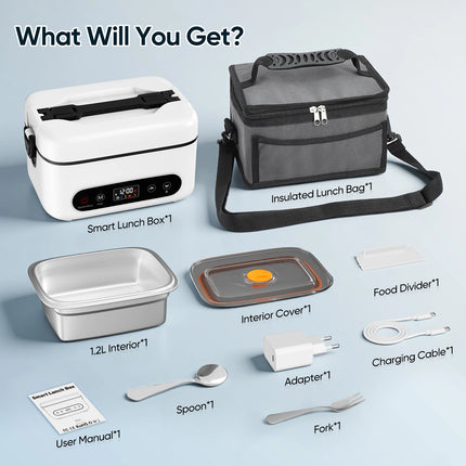 Scaldavivande Portatile Senza Fili 100/80/60W, Riscaldamento Rapido, Grande Capacità 1/1.2L, 4 Modalità di Riscaldamento con Timer, 12000mAh per Ufficio e Viaggi