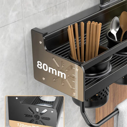 Mensola organizer da cucina, portapipe da parete, portacoltelli da cucina, condimenti da parete, bacchette, cucchiaio, paletta per riporre gli utensili