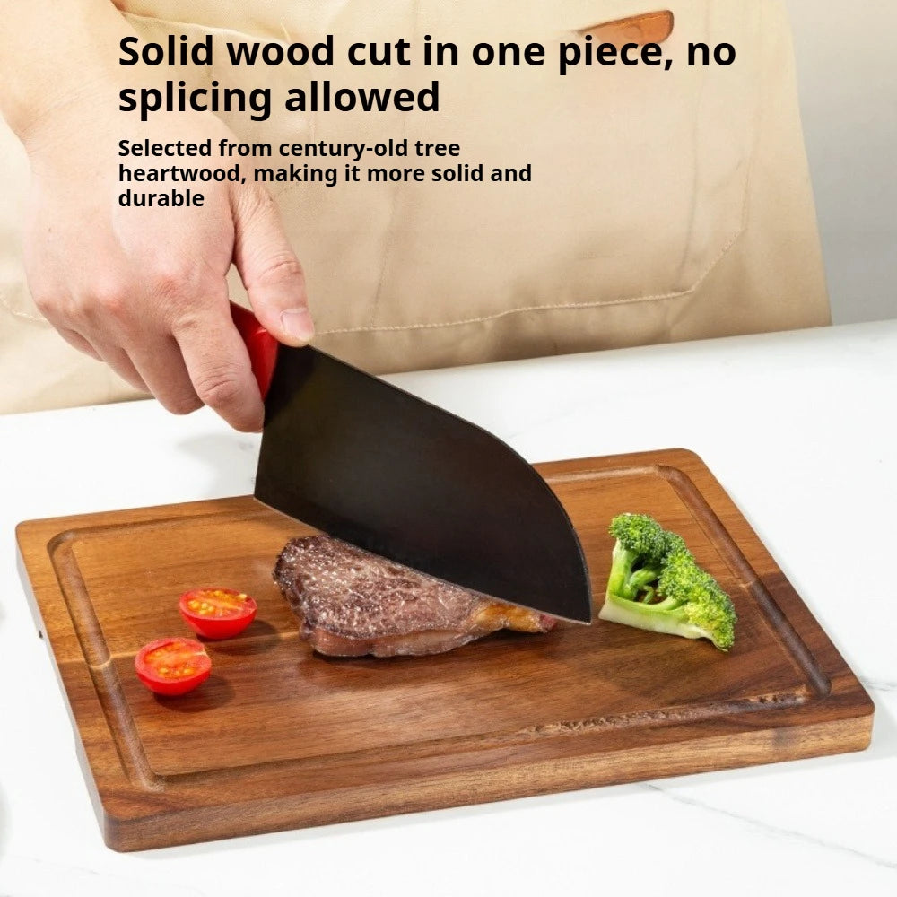 Holzschneidebretter Holz-Wurstbrett Doppelseitiges Fleisch- und Gemüsebrett Pizza-Brot-Servierbrett Küchenzubehör