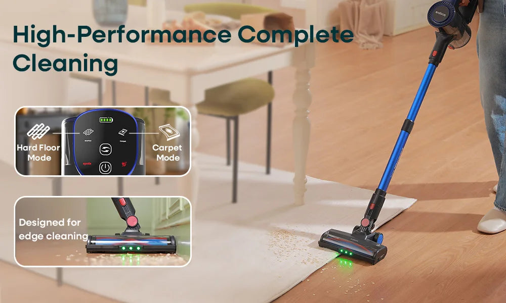 Erabros EV2 Cordless Vacuum Cleaner 450W 55kpa, High Suction Power, Smart Home Cleaner with LED Display, for Floors and Carpets