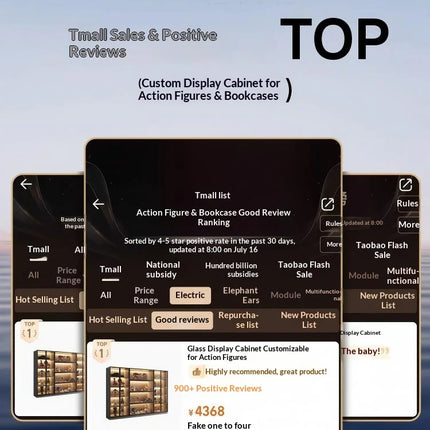 Customizable Display Case with Tempered Glass Door, LED Light, Large Capacity, Multiple Compartments, Aluminum Frame, Eco-Friendly