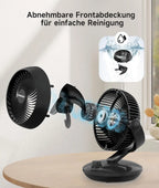 Ventilatori silenziosi WOWDSGN, 6 velocità regolabili, 3 modalità, 22 dB, neri, timer da 9 ore, ventilatore da tavolo per scrivania da ufficio per studenti, cucine, soggiorno