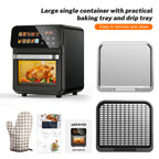 Digitale Heißluftfritteuse 10L, 1500W, 10 Programme, 80-200°C Sichtfenster, Timer, Innenbeleuchtung, Antihaftbeschichtung