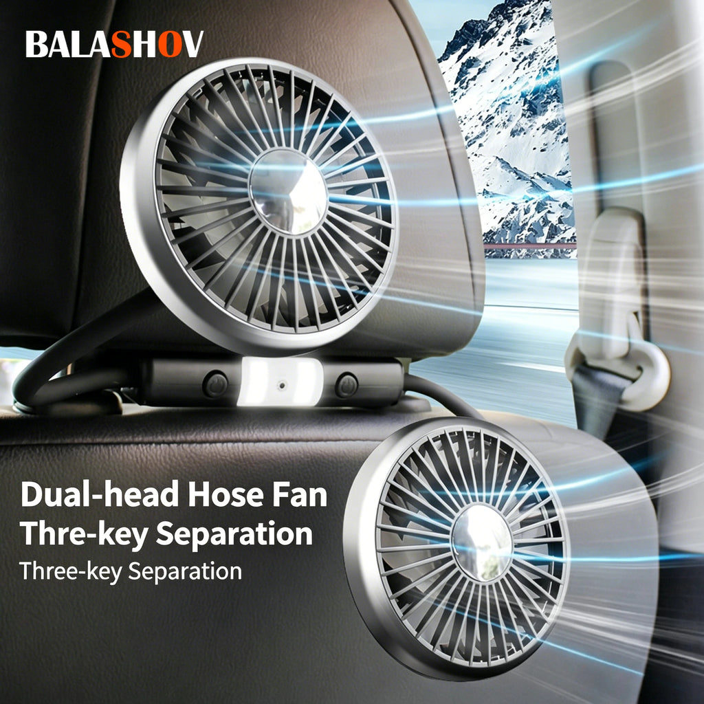 360 °   Ventilatore USB Rotante a Doppia Testa, Ventilatore di Raffreddamento a 3 Velocità per Auto e Casa, Ventilatori Silenziosi, Elettrodomestici